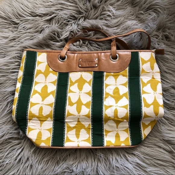 Tara jarmon leather canvas printed bag - Picture 1 of 7